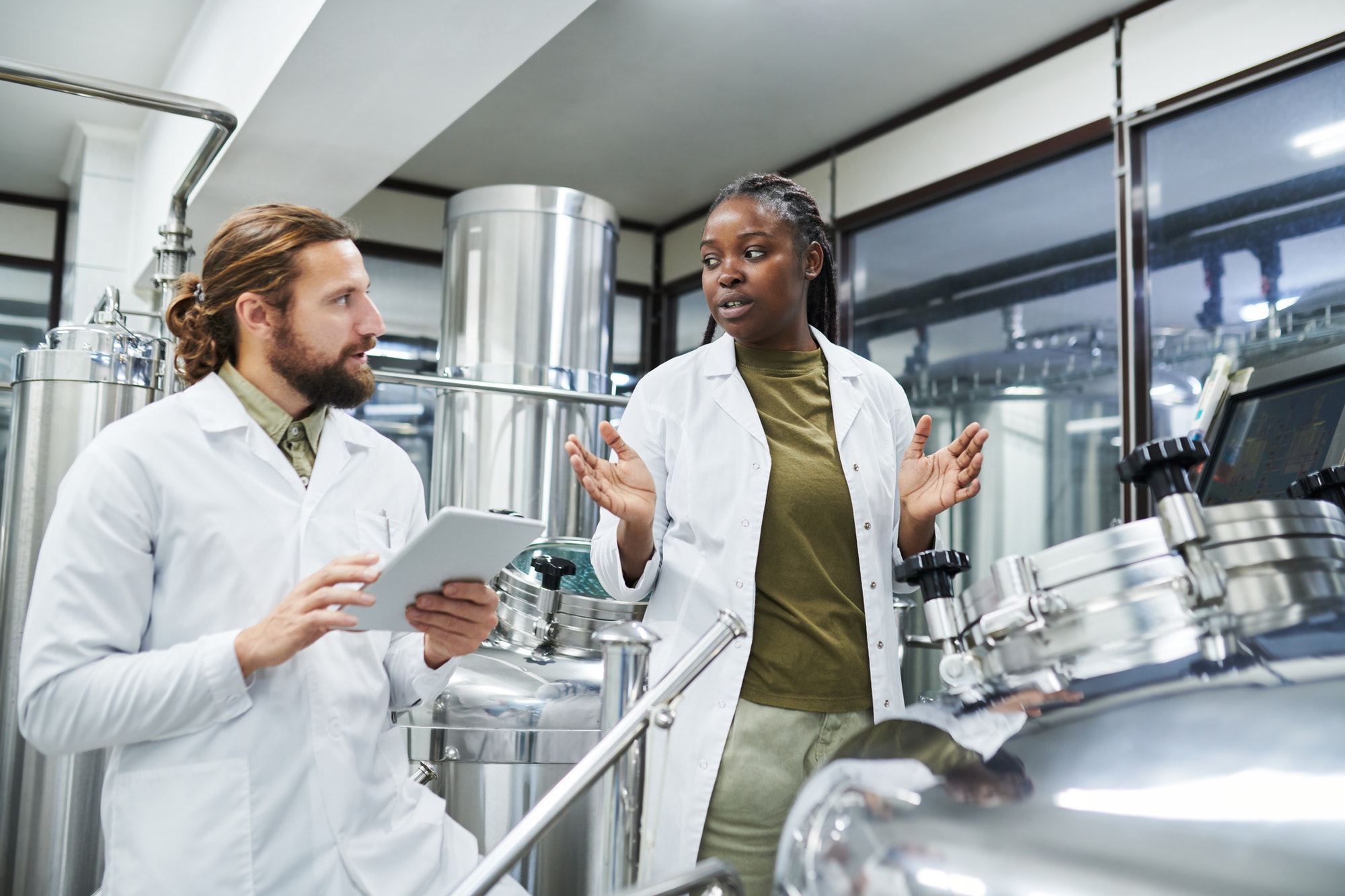 Technologists Working at Brewery